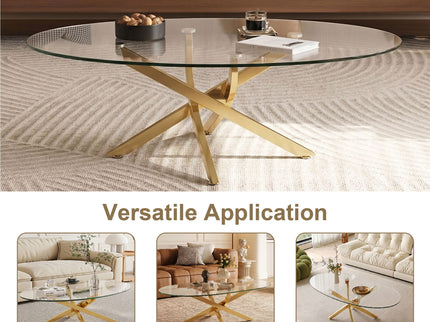 Oval Coffee Table For Living Room - Gold
