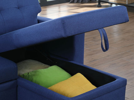 Upholstered Pull Out Sectional Sofa With Chaise