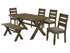 Dark Brown / 6 Pc. Table, 4 Chairs, Bench