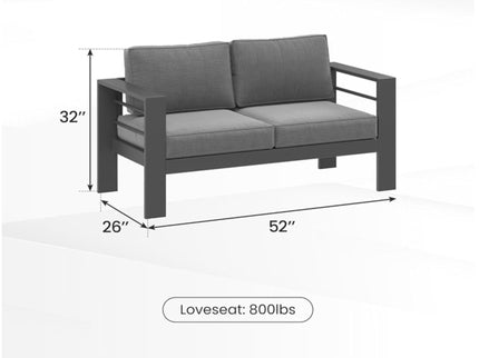 All-Weather Patio Loveseat With Thick Cushions