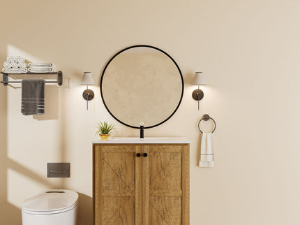 Folding Floor Cabinet With Ceramic Sink, Space Saving