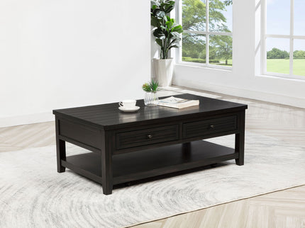 Sutter - 2 Drawer Rectangular Coffee Table - Dark Brown