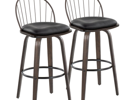 Riley - Industrial / Urban Fixed Height Barstool With Swivel With Removable Cushion (Set of 2)