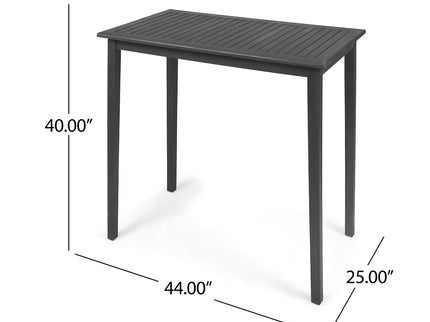 Outdoor Minimalist Acacia Wood Rectangle Bar Table