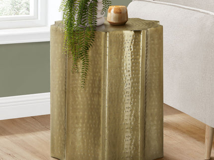 Drum Accent Side Table, Stylish Scalloped Design