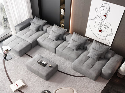 Modern Oversized Diy Combination Modular Sectional Sofa With Pillows