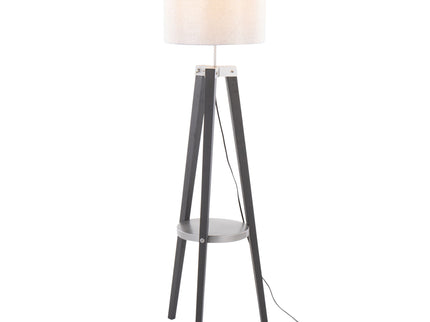 Compass - Mid Century Modern Floor Lamp With Shelf