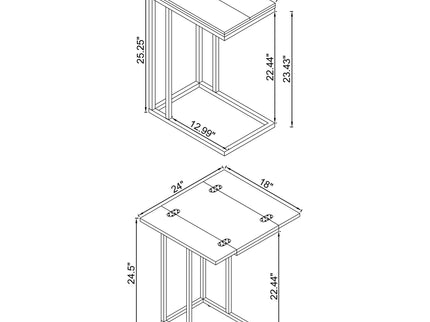 Mortimer - Snack Table With Expandable Top - Gray