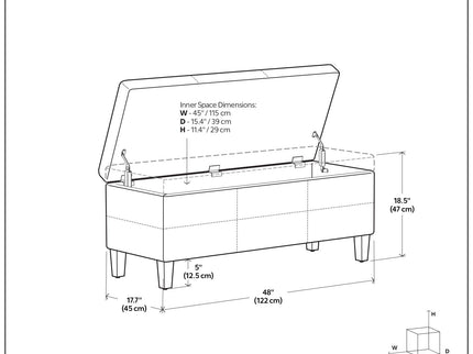Afton - Large Storage Ottoman Bench