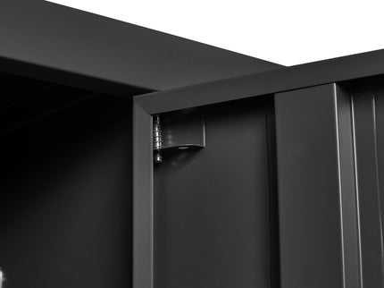 6 Door Lockers With Lock For Secure Storage - Black