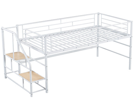 Loft Bed With Storage Stairs And Metal Frame