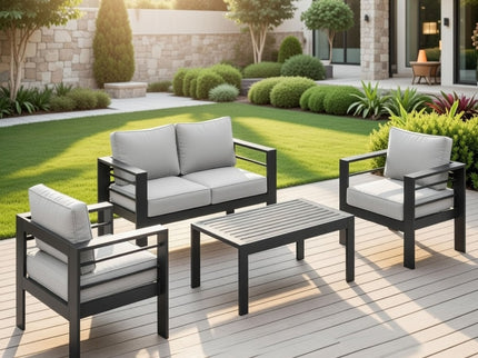 Outdoor Patio Set With All-Weather Thick Cushions