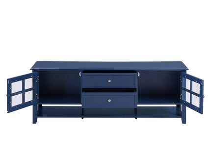 TV Stand, Entertainment Center With Dual Drawers And Hidden Storage, Cabinet With Soft Closing Doors And Sleek Panel Design