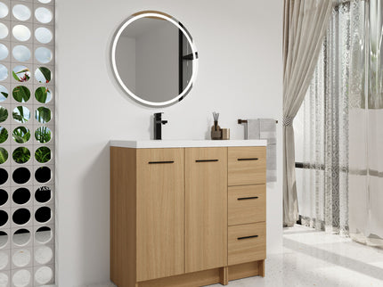 Wall Mounted Floating Bathroom Vanity With Sink, Door & Drawers Modular Cabinet