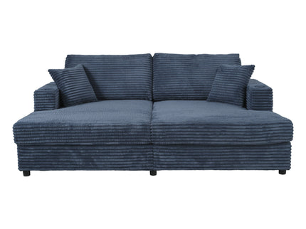 Oversized Loveseat Chaise With 2 USB Ports, 2 Cup Holders And 2 Throw Pillows
