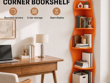 5 Tier S - Shaped Corner Shelf For Living Room