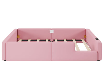 Platform Bed With Guardrail And Charging Station