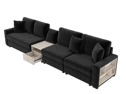 Modular Sofa Couch With Storage Armrest And Center Console