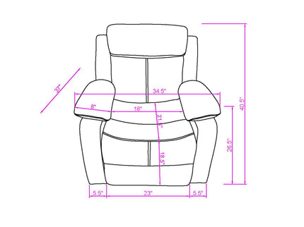 Blanche - Glider Recliner With LED, Pillow Top Arms