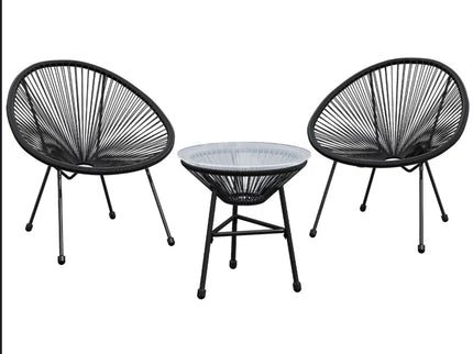 Acapulco Style 3 Piece Patio Bistro Set With Chairs