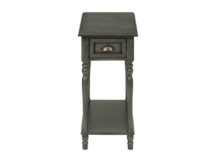 Accent Side Table, 2 Tier, Storage Drawer, Stylish Traditional Design
