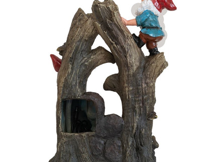 Decorative Woodland Gnome Water Fountain With LED Light - Brown