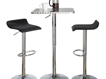 Ale - 3 Piece Bar Set Bistro Square Contemporary Adjustable Oval Footrest