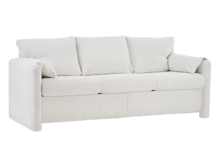 Modern 3 Seater Sofa Chenille Couch Plush Triple Seater Sofa With High Density Foam Cushions, Deep Seat Living Room Couch For Family Room, Apartment & Home Theater - Ivory White