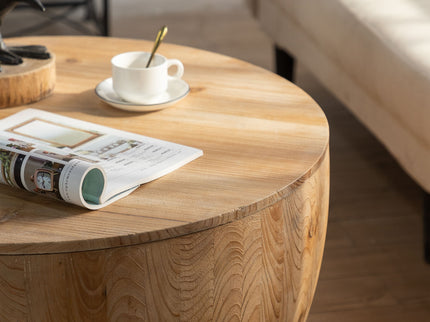 Vintage Style Barrel Coffee Table With Storage