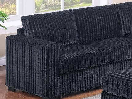 Contemporary L-Shaped Sectional Set With USB Console & Ottoman