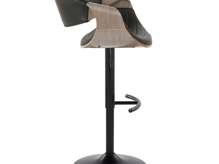 Symphony - Mid Century Modern Adjustable Barstool With Swivel With Rounded T Footrest (Set of 2)