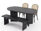 Black / 4 Pc. Table, 2 Chairs, Bench