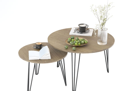 Round Nesting Coffee Table For Living Room (Set of 2)