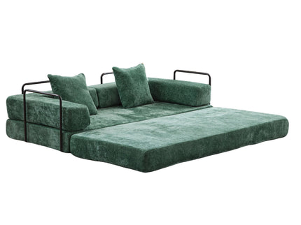 Convertible Floor Sofa Bed With Pillow Back Support Armrest