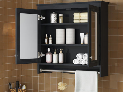 Modern Wall-Mounted Mirror Cabinet With Adjustable Shelves, Soft-Close Doors, High-Definition Mirror