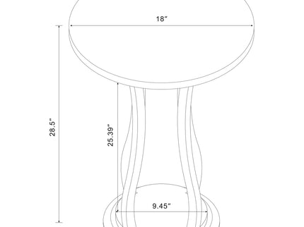 Round Accent Table - Brown