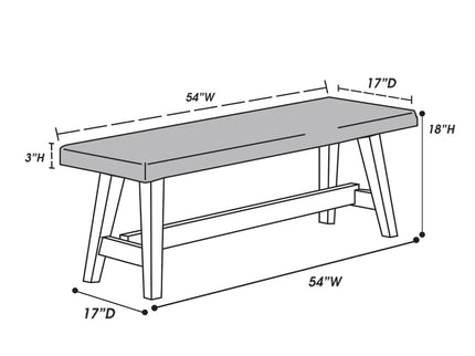 Dining Room Bench - Gray / Gray