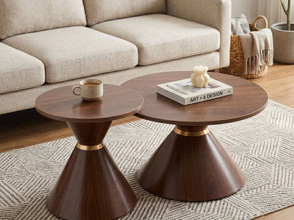 2 Piece Round Coffee Table Set For Living Room