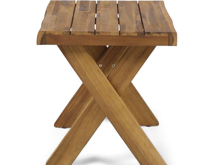 Passion - Outdoor Side Table With Cross Base And Slatted Top - Teak