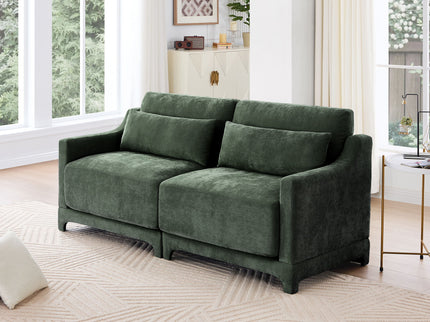 Elegant Sofa With Ergonomic Design And Lumbar Pillows