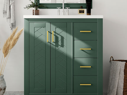 Bathroom Vanity With Sink, Storage Cabinet, Freestanding Set With 3 Drawers & Soft Closing Doors