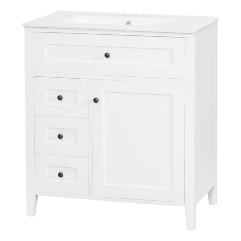 Bathroom Vanity With Sink, 3 Drawers And Adjustable Shelf, Freestanding Storage Unit