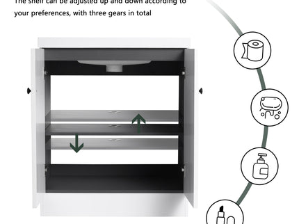 Contemporary Freestanding Bathroom Vanity With Resin Sink & Soft-Close Cabinet Doors