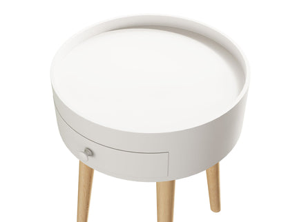 Nightstand With Storage Drawer, Bedside Table For Bedroom - White