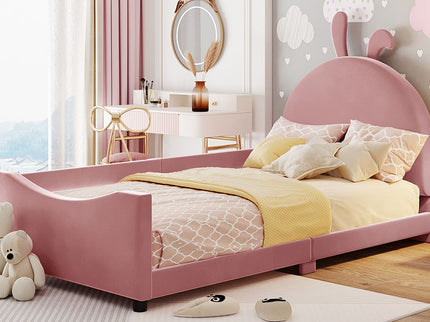 Upholstered Daybed With Rabbit Ear Shaped Headboard