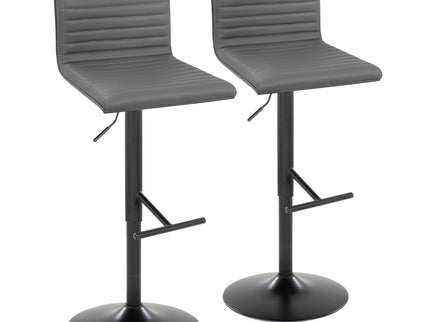 Mason - Contemporary Adjustable Barstool With Swivel With Straight T Footrest (Set of 2)