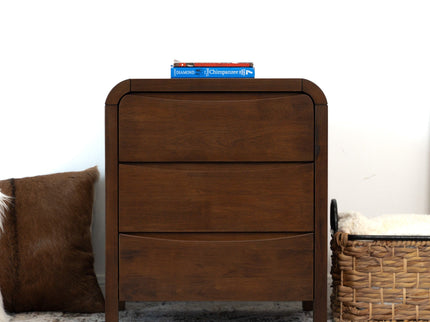 Lionel - Nightstand 3 Drawer Bed Side Table - Brown