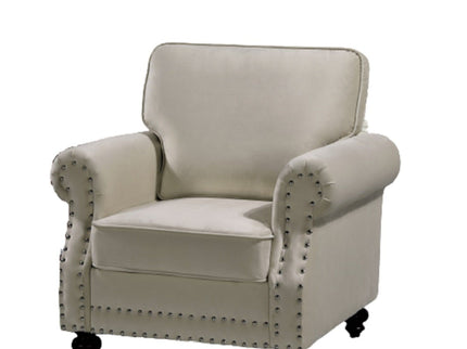 Upholstered Accent Armchair With Turned Legs For Living Room