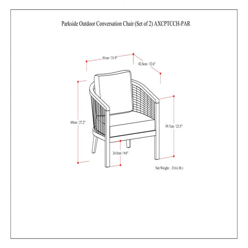 Parkside - Outdoor Conversation Chair (Set of 2) - Natural