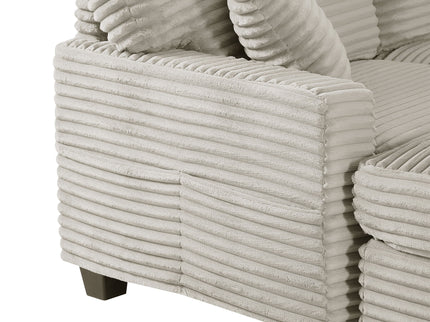Upholstered U-Shaped Sectional Sofa With Movable Ottoman And Side Storage Pockets